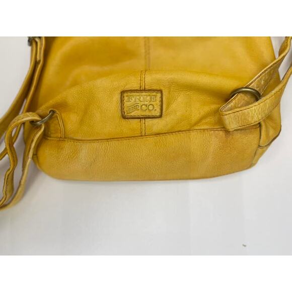 Frye & Co. Esme Leather Woven Flap Backpack in Mustard Yellow - Picture 7 of 9